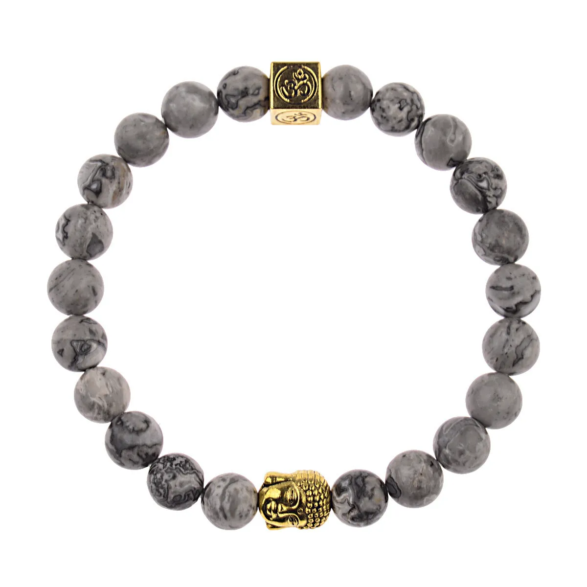 Vintage Men's Buddha Head Elastic Rope Bracelet
