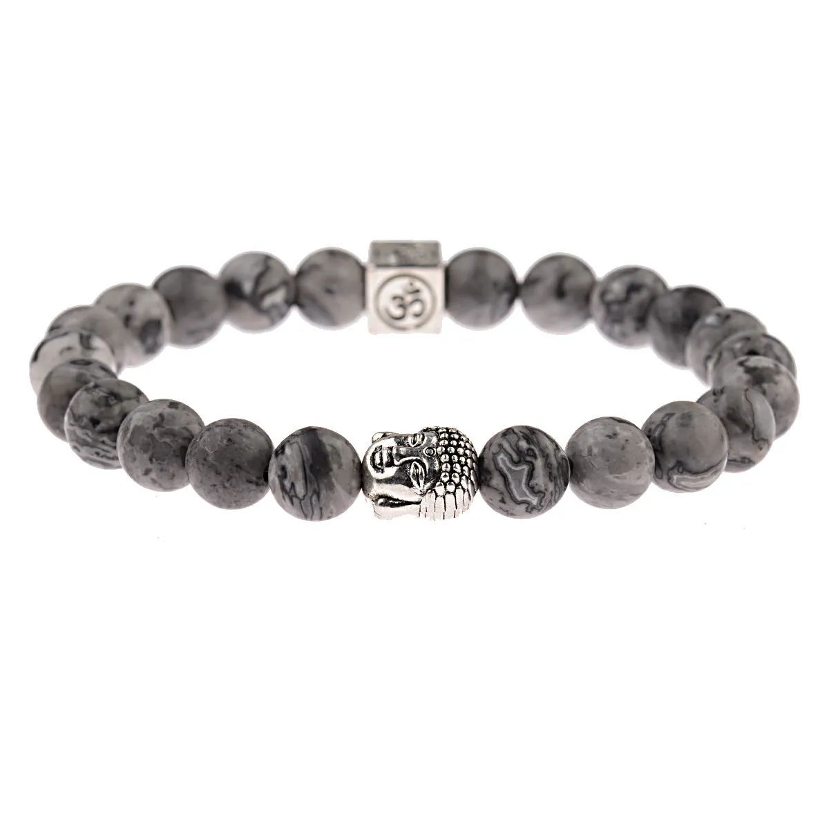 Vintage Men's Buddha Head Elastic Rope Bracelet