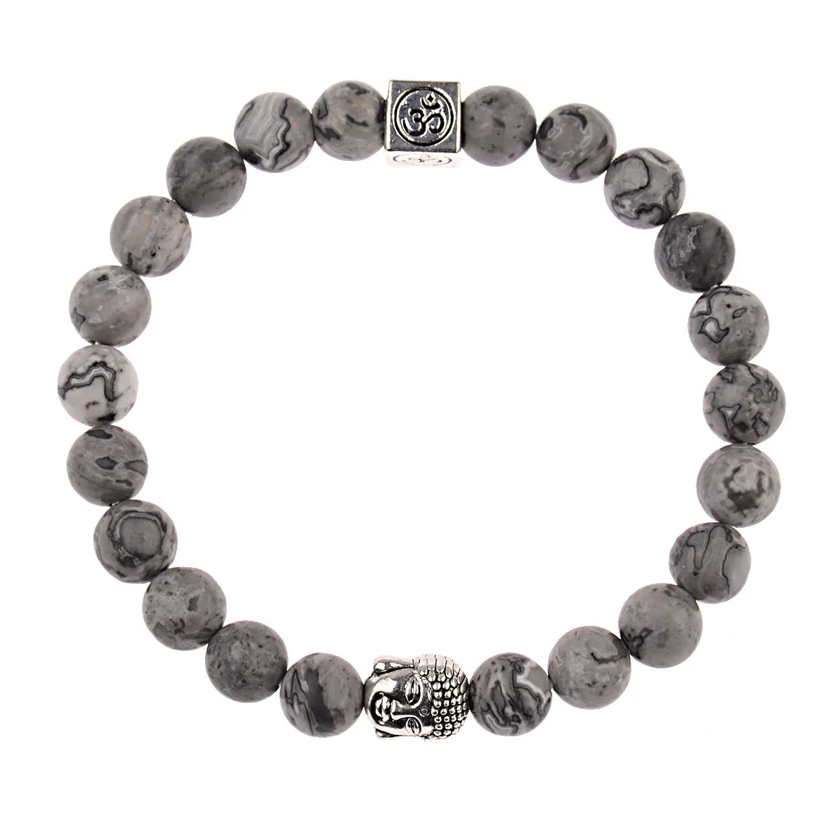 Vintage Men's Buddha Head Elastic Rope Bracelet