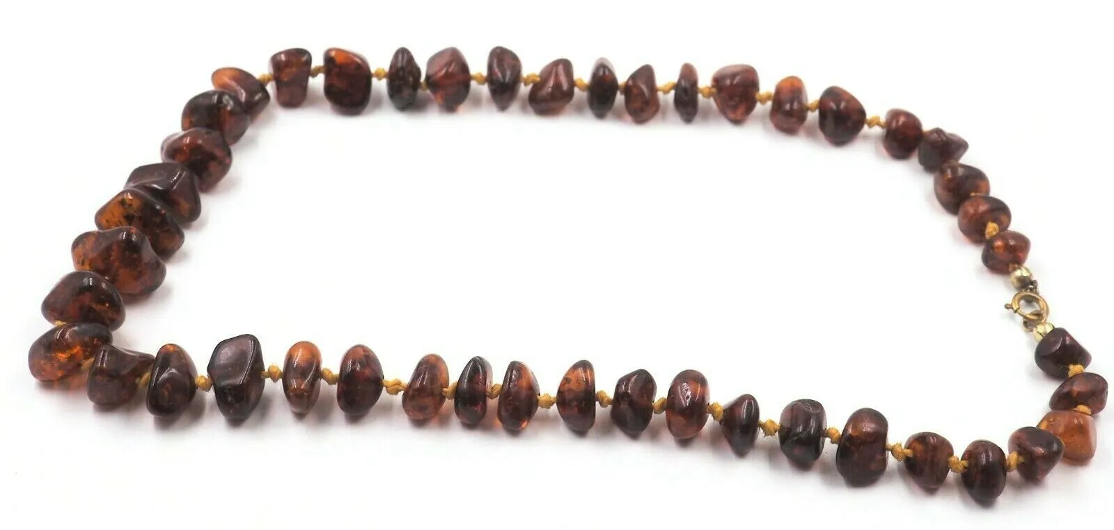 Vintage Polished Amber Knotted Necklace