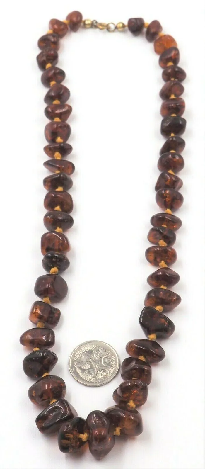 Vintage Polished Amber Knotted Necklace