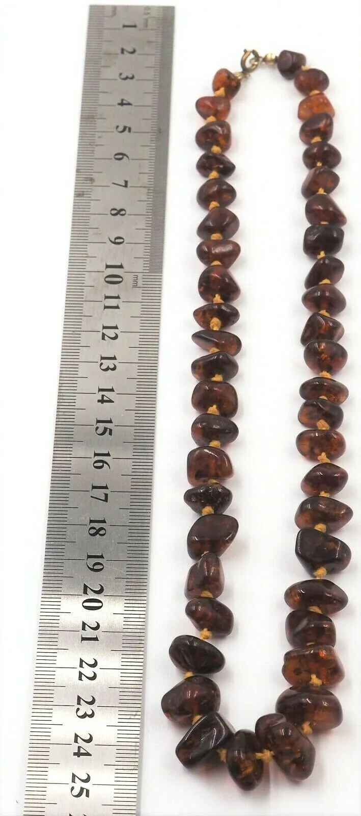 Vintage Polished Amber Knotted Necklace