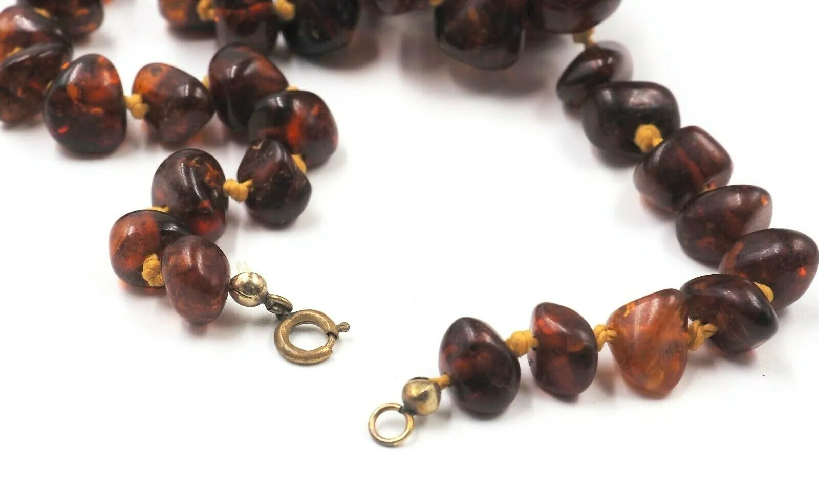 Vintage Polished Amber Knotted Necklace