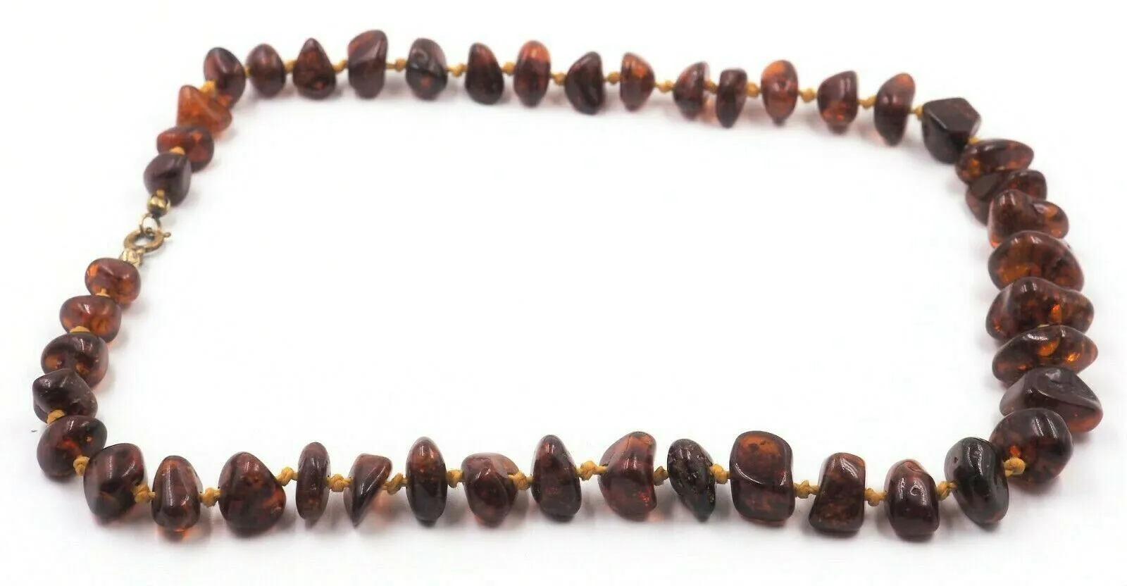 Vintage Polished Amber Knotted Necklace