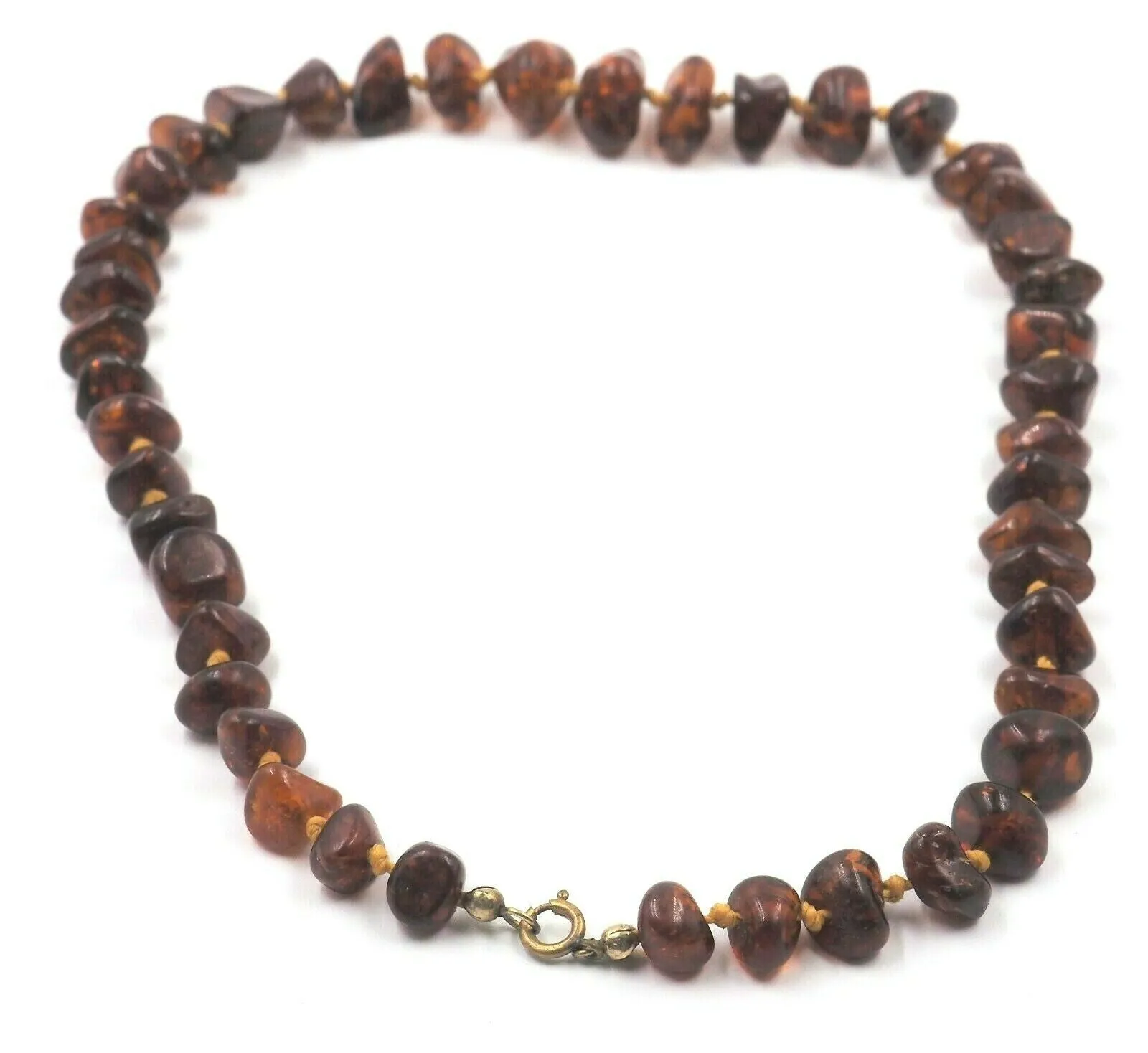 Vintage Polished Amber Knotted Necklace
