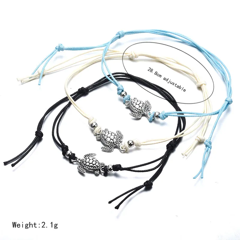 Vintage Turtle Wax Rope Anklet Bracelet