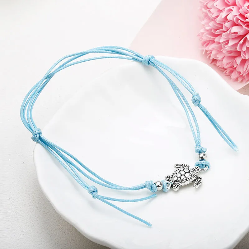 Vintage Turtle Wax Rope Anklet Bracelet