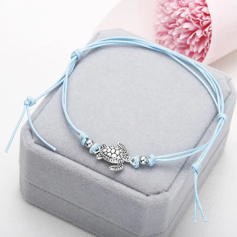 Vintage Turtle Wax Rope Anklet Bracelet
