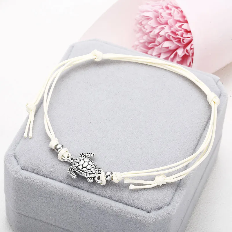 Vintage Turtle Wax Rope Anklet Bracelet