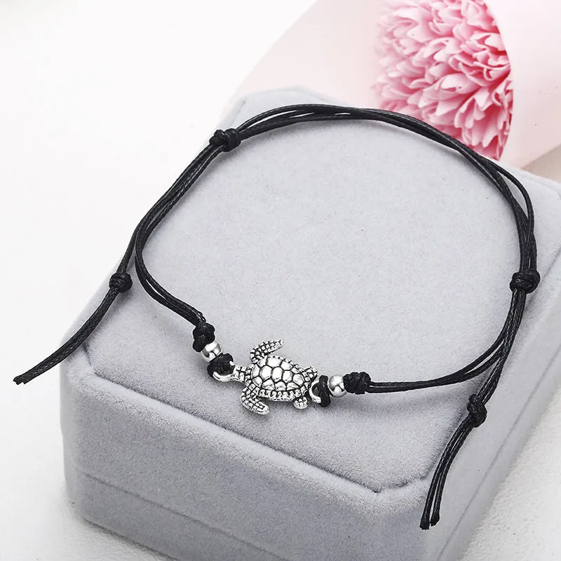 Vintage Turtle Wax Rope Anklet Bracelet