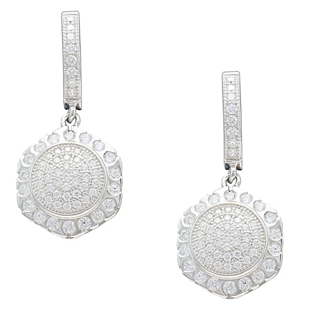 Vogue Solitaire Shield CZ Earrings IJ15CSSER039