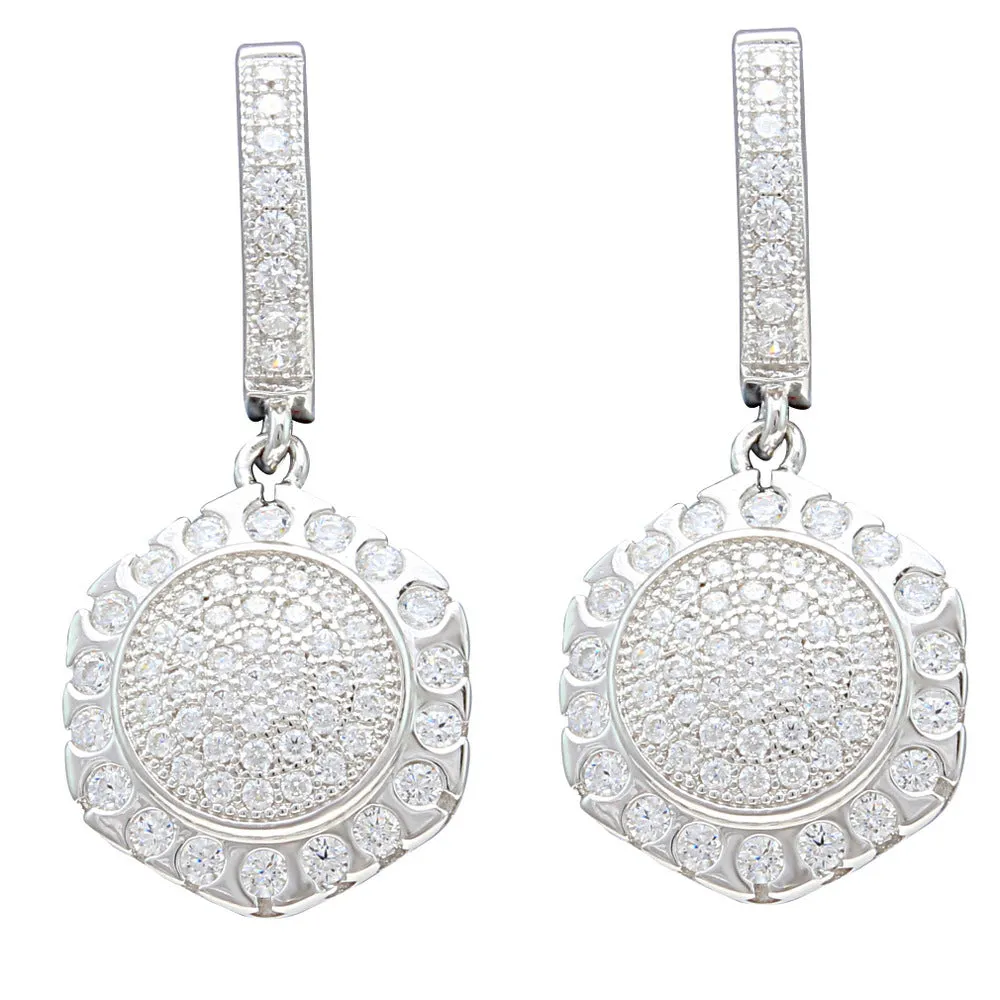 Vogue Solitaire Shield CZ Earrings IJ15CSSER039
