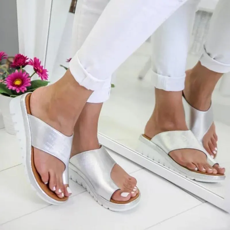 Wedge slides ring toe wide width  sandals