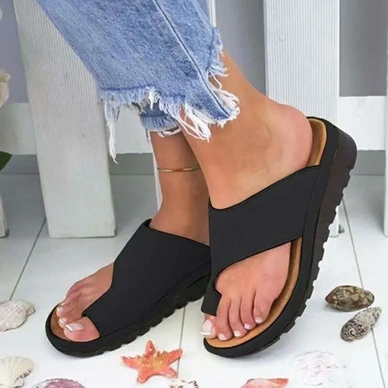 Wedge slides ring toe wide width  sandals