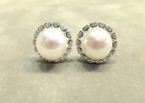 White Freshwater Pearl Stud Earrings
