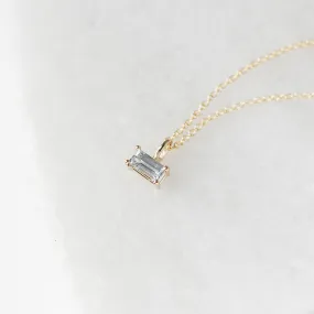White Sapphire Baguette Cut Necklace