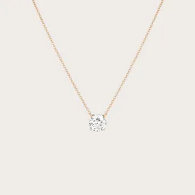 White sapphire solitaire necklace