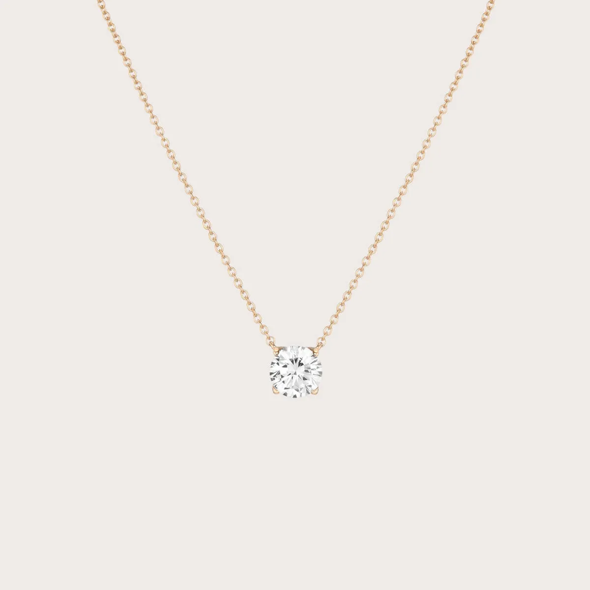 White sapphire solitaire necklace