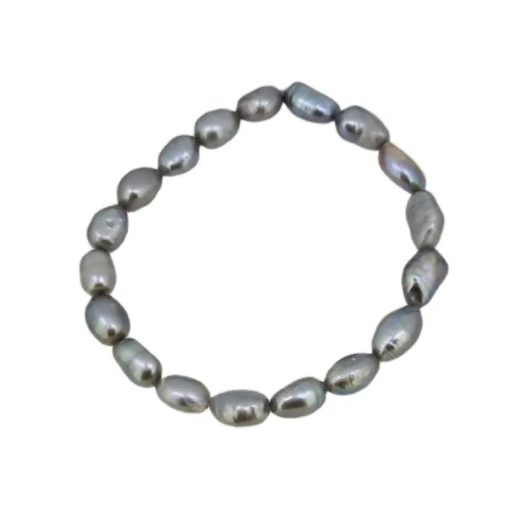Women's Elegant Pearl Bracelet Stretchy | Large 9-10mm Baroque Freshwater Pearl Bracelet for Women and Girls