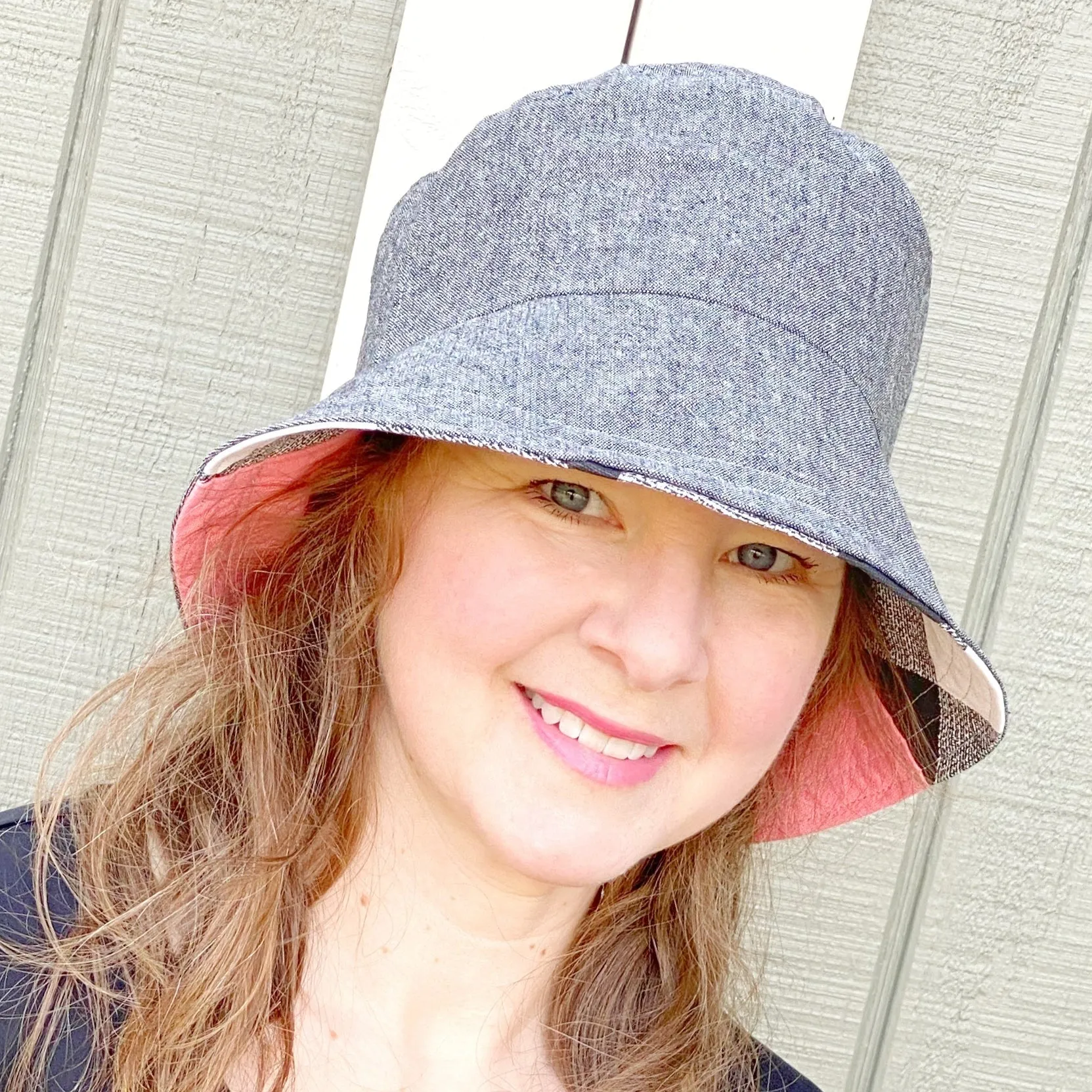 Women's Fun Bucket Hat, Women's Wide Brim Summer Sun Hat, Reversible Bucket Hat, Black Bucket Hat for Women