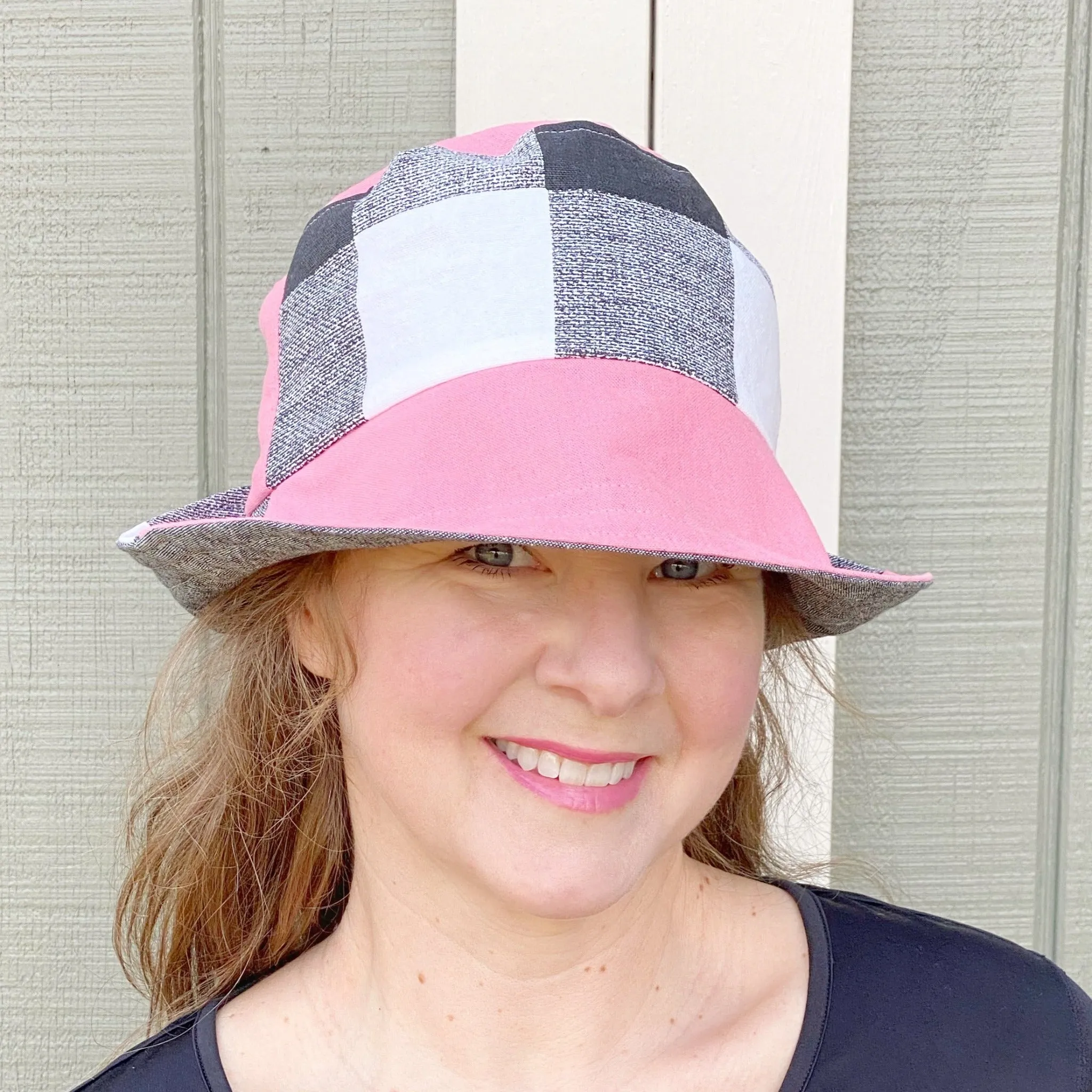 Women's Fun Bucket Hat, Women's Wide Brim Summer Sun Hat, Reversible Bucket Hat, Black Bucket Hat for Women