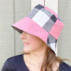 Women's Fun Bucket Hat, Women's Wide Brim Summer Sun Hat, Reversible Bucket Hat, Black Bucket Hat for Women