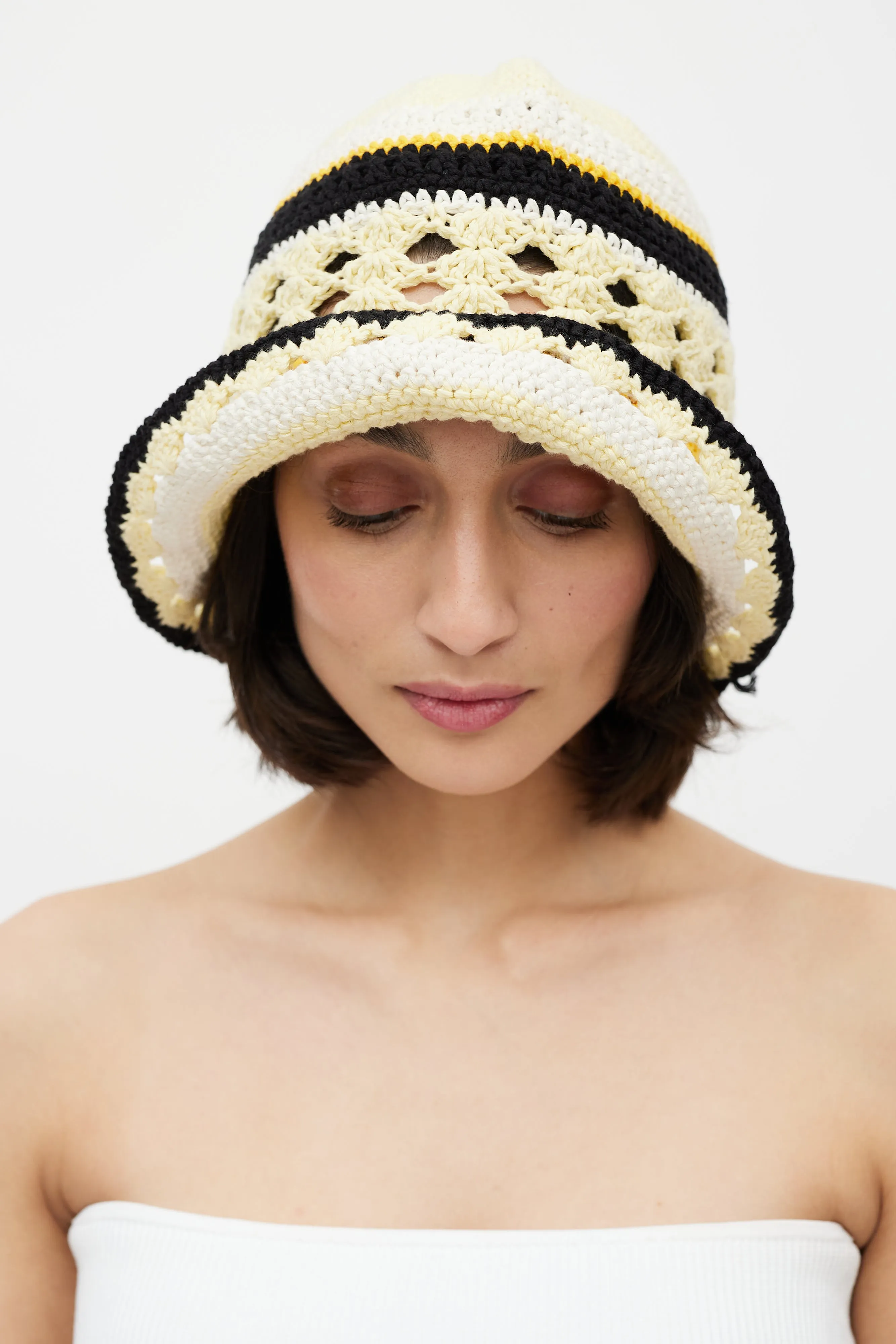Yellow & Multi Crochet Bucket Hat