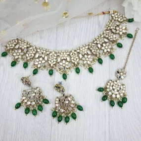 Zara Mirror Necklace Set - Green