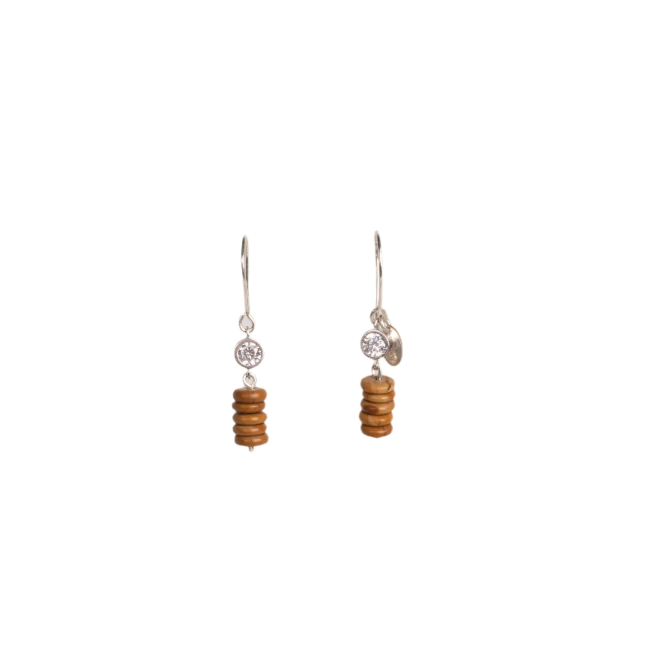 Zircon Earrings #2 (30mm) - Jasper & Zircon