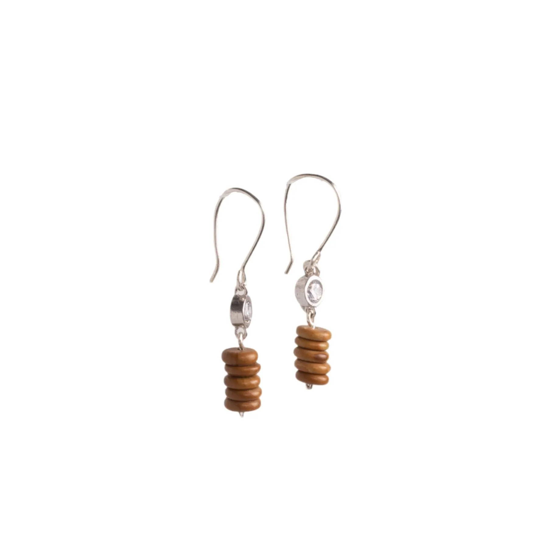 Zircon Earrings #2 (30mm) - Jasper & Zircon