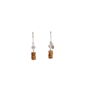 Zircon Earrings #2 (30mm) - Jasper & Zircon