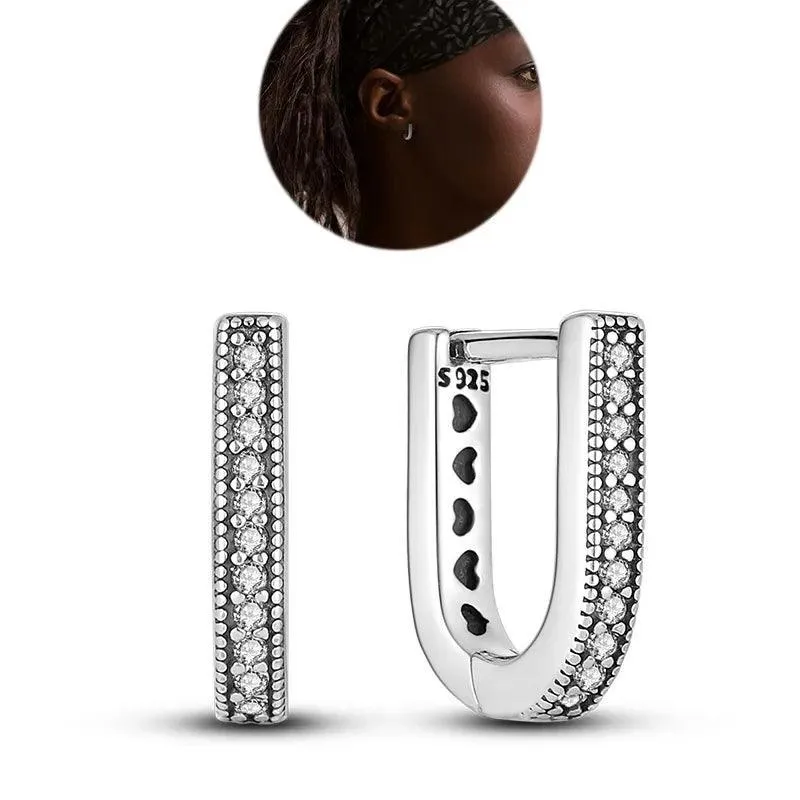 Zircon Heart Shaped Silver Earrings: Elegant Gift for Women’s Special Occasions