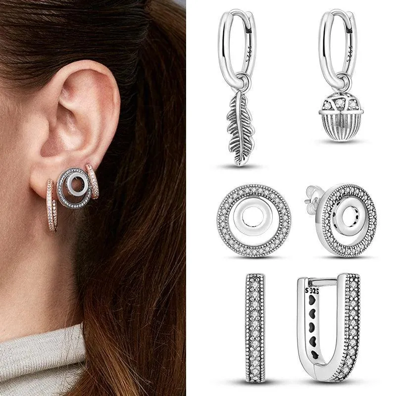 Zircon Heart Shaped Silver Earrings: Elegant Gift for Women’s Special Occasions