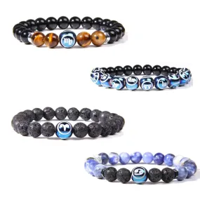 Zodiac Couple Natural Lava Stone Bracelet