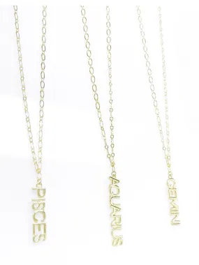 Zodiac Name Necklace